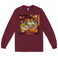 Burgundy Thankful Long Sleeve Tee - texasbilliewilder