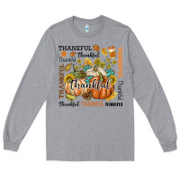 Heather Grey Thankful Long Sleeve Tee - texasbilliewilder