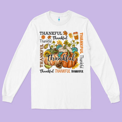 Thankful Long Sleeve Tee Designed By Texasbilliewilder