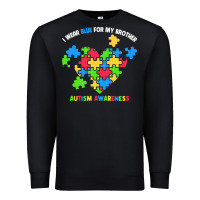 Black Wear Blue For My Brother Autism Premium Sweatshirt - CowhideDigitalArt