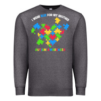 Charcoal Heather Wear Blue For My Brother Autism Premium Sweatshirt - CowhideDigitalArt