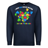 Navy Wear Blue For My Brother Autism Premium Sweatshirt - CowhideDigitalArt