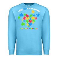 Ocean Blue Wear Blue For My Brother Autism Premium Sweatshirt - CowhideDigitalArt