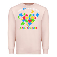 Pale Pink Wear Blue For My Brother Autism Premium Sweatshirt - CowhideDigitalArt