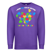 Purple Wear Blue For My Brother Autism Premium Sweatshirt - CowhideDigitalArt