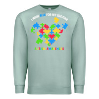 Seafoam Wear Blue For My Brother Autism Premium Sweatshirt - CowhideDigitalArt