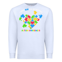 White Wear Blue For My Brother Autism Premium Sweatshirt - CowhideDigitalArt