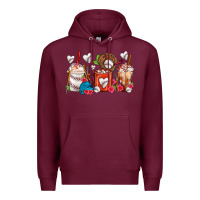 Burgundy Baseball Coffee Cups Premium Hoodie - FaDigitalArtStudio