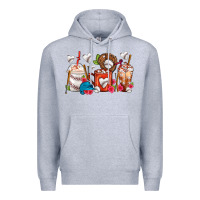 Heather Grey Baseball Coffee Cups Premium Hoodie - FaDigitalArtStudio