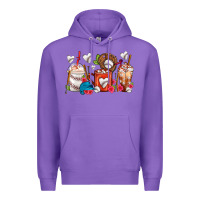 Purple Baseball Coffee Cups Premium Hoodie - FaDigitalArtStudio