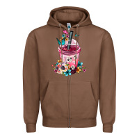 Chestnut Mexican Day Of The Dead Skulls Coffee Cup Zipper Hoodie - FaDigitalArtStudio