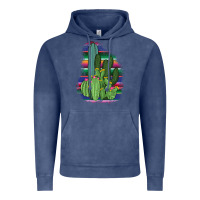 Vintage Denim Western Serape Cactus Vintage Hoodie - Bettercallsaul