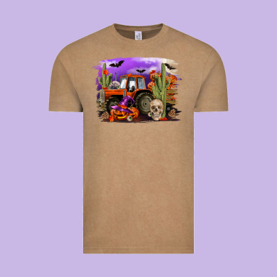 Halloween Tractor Vintage Tee Designed By Ranaportraitstore