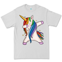 Dove Grey dabbing unicorn Premium Tee - MaliasSmallBusiness