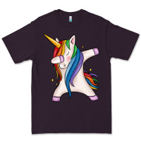 Plum dabbing unicorn Premium Tee - MaliasSmallBusiness