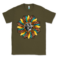Army Green sunflower cowhide leopard Classic Tee - Artiststas