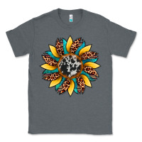 Charcoal Heather sunflower cowhide leopard Classic Tee - Artiststas