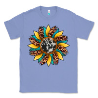 Colony Blue sunflower cowhide leopard Classic Tee - Artiststas