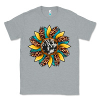 Heather Grey sunflower cowhide leopard Classic Tee - Artiststas