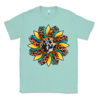 Seafoam sunflower cowhide leopard Classic Tee - Artiststas