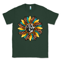 Sports Green sunflower cowhide leopard Classic Tee - Artiststas