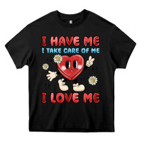 Black i have me i take care of me i love me Heavy Core Tee - MaliasSmallBusiness