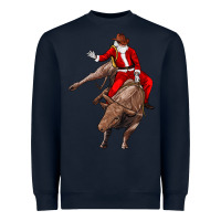 Santa Riding A Bull Heavyweight Sweatshirt | Teevron