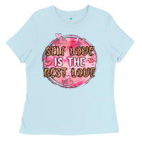 Baby Blue self love is the best love Ladies Tee - MaliasSmallBusiness