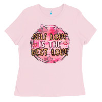 Bubblegum Pink self love is the best love Ladies Tee - MaliasSmallBusiness