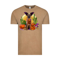 Vintage Coffee Halloween german shepherd Vintage Tee - RanaPortraitStore