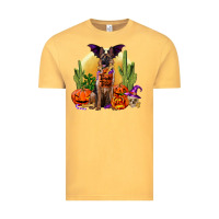 Vintage Mustard Halloween german shepherd Vintage Tee - RanaPortraitStore