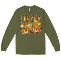 Army Green Pumpkin farm with truck Long Sleeve Tee - texasbilliewilder