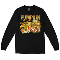 Black Pumpkin farm with truck Long Sleeve Tee - texasbilliewilder