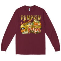Burgundy Pumpkin farm with truck Long Sleeve Tee - texasbilliewilder