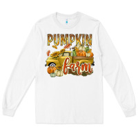 White Pumpkin farm with truck Long Sleeve Tee - texasbilliewilder