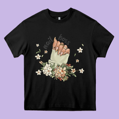 Nail Boss Heavy Core Tee Designed By Maliassmallbusiness