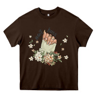Chocolate Brown nail boss Heavy Core Tee - MaliasSmallBusiness