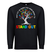 Black Why Fit In Autism Awareness Premium Sweatshirt - CowhideDigitalArt