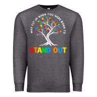 Charcoal Heather Why Fit In Autism Awareness Premium Sweatshirt - CowhideDigitalArt