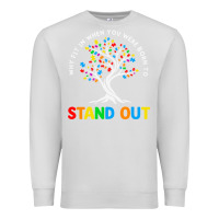 Dove Grey Why Fit In Autism Awareness Premium Sweatshirt - CowhideDigitalArt