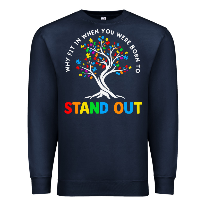 Why Fit In Autism Awareness Premium Sweatshirt by CowhideDigitalArt | Teevron