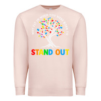 Pale Pink Why Fit In Autism Awareness Premium Sweatshirt - CowhideDigitalArt