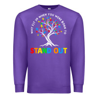 Purple Why Fit In Autism Awareness Premium Sweatshirt - CowhideDigitalArt