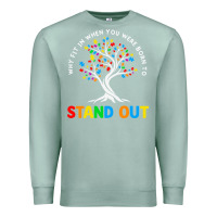 Seafoam Why Fit In Autism Awareness Premium Sweatshirt - CowhideDigitalArt