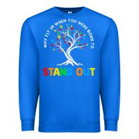 True Royal Why Fit In Autism Awareness Premium Sweatshirt - CowhideDigitalArt