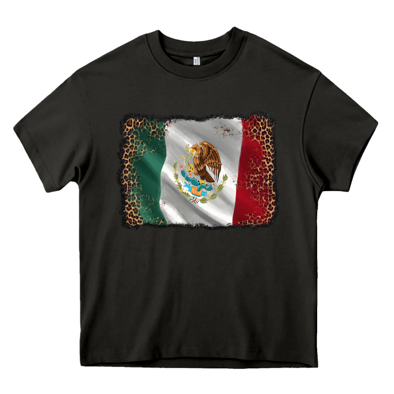 Mexico Flag Black Glitter Leopard Heavy Core Tee by AdoDesignShop | Teevron