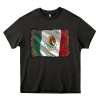 Asphalt mexico flag black glitter leopard Heavy Core Tee - AdoDesignShop