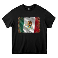 Black mexico flag black glitter leopard Heavy Core Tee - AdoDesignShop
