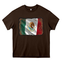 Chocolate Brown mexico flag black glitter leopard Heavy Core Tee - AdoDesignShop