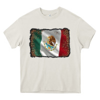Cream mexico flag black glitter leopard Heavy Core Tee - AdoDesignShop